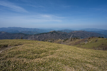 Obraz premium Climbing Mt. Tsurugi, Tokushima, Japan