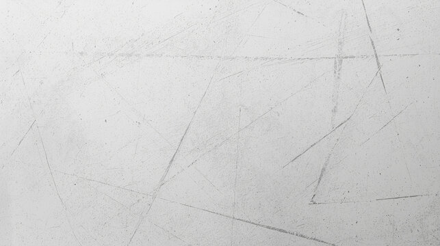 Minimalist abstract texture featuring a light gray concrete or plaster surface characterized by subtle scratches, scuff marks, and gentle smudges. The lightly etched lines create a calm, neutral indus