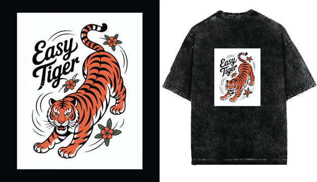 Royal bengal  tiger themed vector T shirt design, Perfect for posters, apparel, T-shirt design and many other