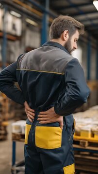 A industry worker suffers from excruciating lower back ache.	