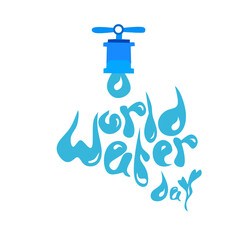Naklejka premium World Water Day Vector Illustration with Water Tap and Droplet Typography