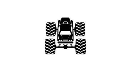 Monster Truck Icon Silhouette - Black Graphic on White Background © happy