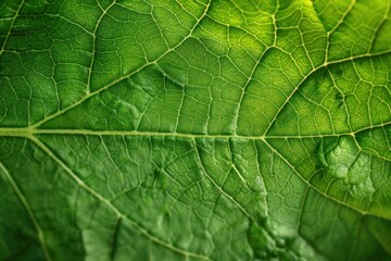 Obraz premium Green leaf with visible veins creating a natural texture
