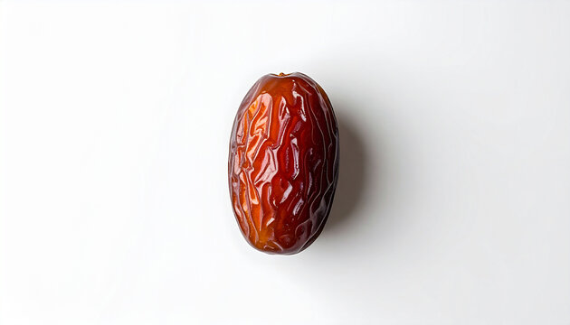 Single Date Fruit on White Background