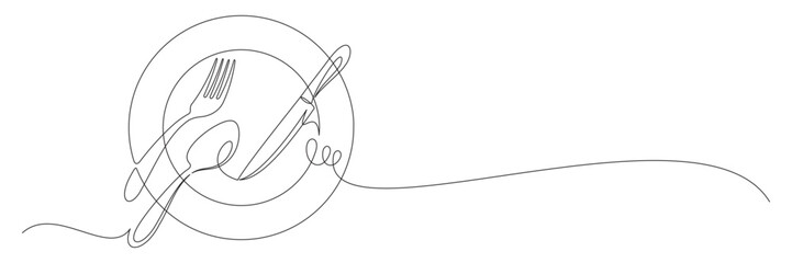 continuous line drawing of cutlery illustration 9.eps