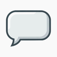 Fototapeta premium Glossy speech bubble icon with a shadow effect on white background