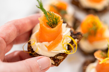 Fresh Herbs and Cream Cheese for Canapes