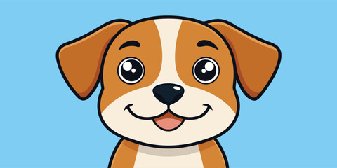 Obraz premium Vector illustration showing a smiling dog face designed for stock markets, bringing a playful and friendly vibe to financial themes in various designs