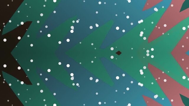 Vibrant abstract background with colorful zigzag patterns and white dots.