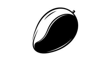 Stylized Black and White Mango Icon, Simple Fruit Vector Illustration © mus