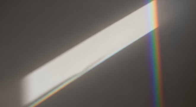 Vibrant prism light refraction spectrum rainbow effect on black background abstract optical phenomenon