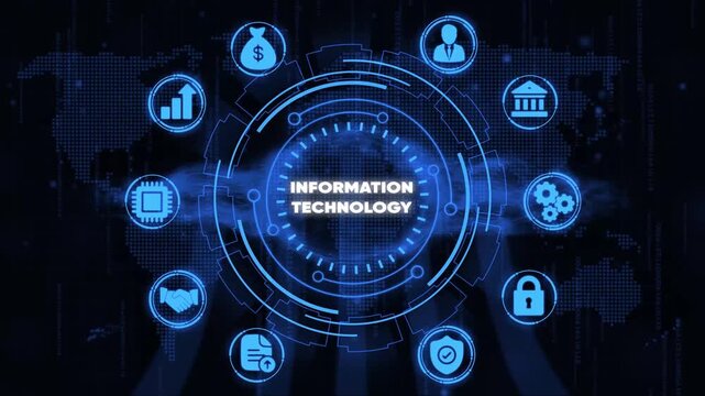Information Technology Concept with and Representing Business Finance and Security