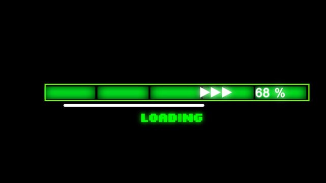 Retro Pixel Style Loading Bar 4K Animation