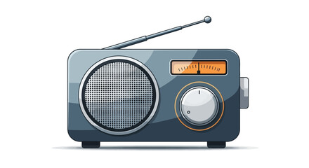 Obraz premium Illustration of a vintage radio with an antenna against a clean white background, celebrating World Radio Day with a vector design.