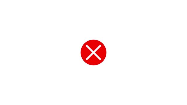 Abstract set of a red cross symbols icon on white background. Animated of error, stop, failure concept. Red mark icons.