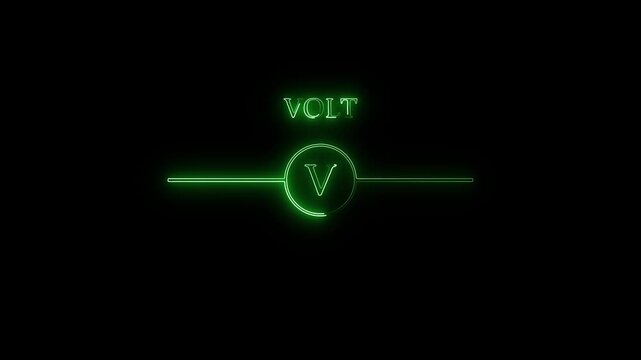 Abstract glowing green color neon battery volt icon on black background. Neon battery volt icon. Battery Status Sign.