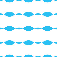 Blue abstract striped vector seamless pattern. Horizontal ovals of varying sizes create an endless summer background. Nautical azure print for fabric and wallpaper. Boyish children's ornament.
