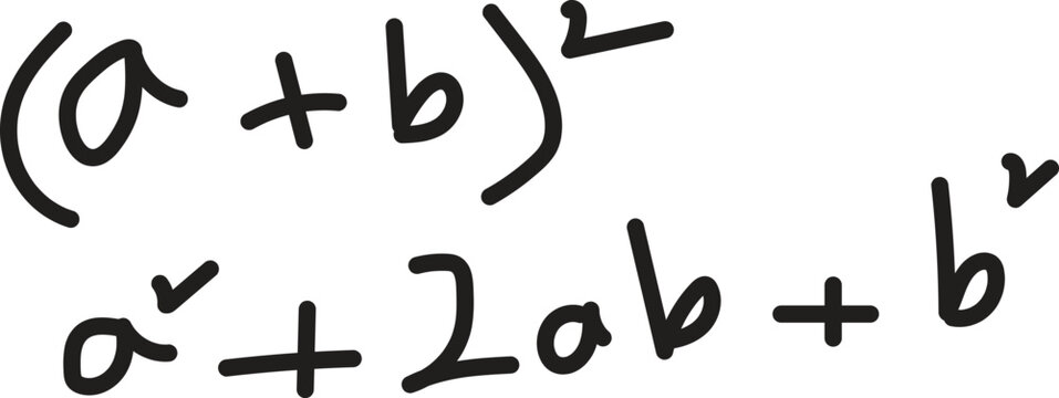 Mathematical equation of binomial expansion written in handwritingstyle font