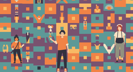 A confident individual stands in a vibrant urban setting, perfect for lifestyle or fashion marketing. © MotionFlux Lab