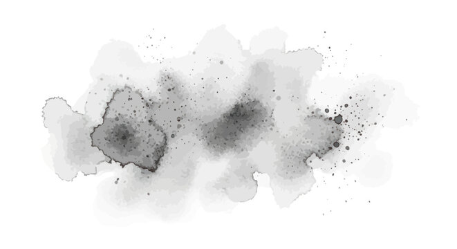 Abstract watercolor splash background in grayscale, artistic ink stain texture