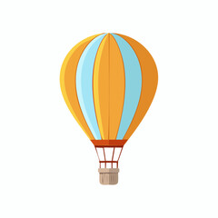 Fototapeta premium Vibrant hot air balloon soaring in the sky, adventure and travel concept, air transportation method, flat design illustration, vector graphic