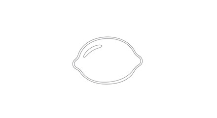 Obraz premium Simple line drawing of a lemon on a white background, minimalist illustration