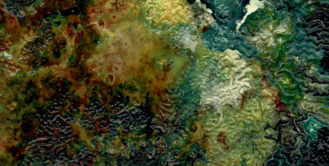 Dynamic Brush Layers in Colorful Abstract Dye Art