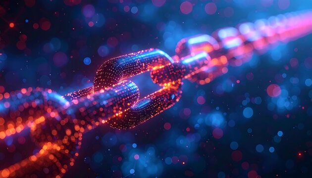 Abstract Digital Blockchain Network Connection.