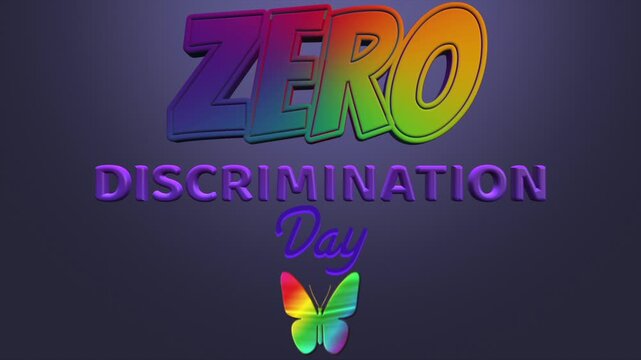 Zero discrimination day background with colorful butterfly symbol