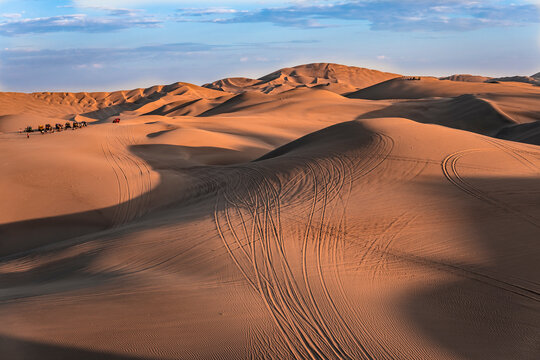 sand dunes in the ica desert named huacachina