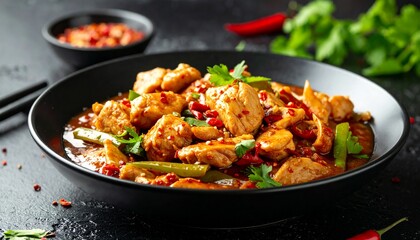 Fototapeta premium 鶏肉のチリソース炒め丼