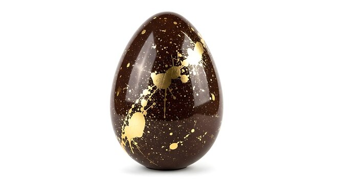 Luxury Dark Chocolate Easter Egg with Gold Paint Splash