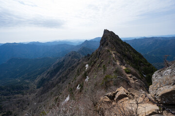 Obraz premium Climbing Mt. Ishizuchi, Ehime, Japan