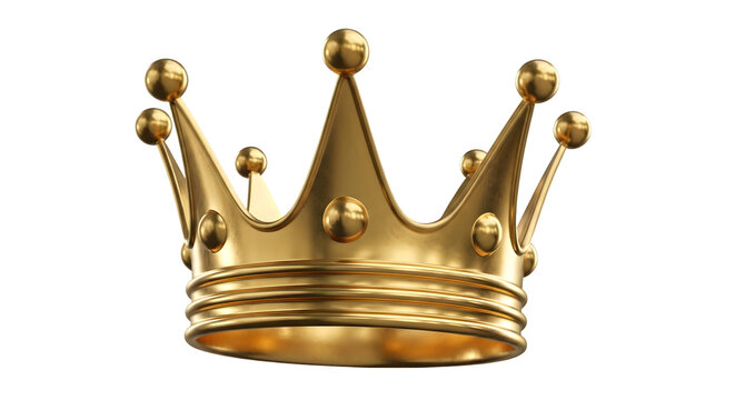 Golden crown isolated on transparent background