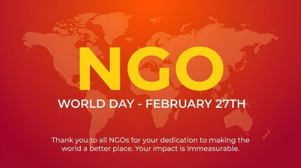 Fototapeta premium NGO World Day celebration on February 27th with global impact