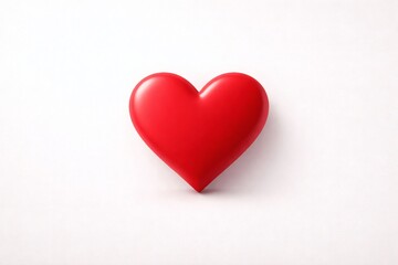 Obraz premium Single red heart symbol isolated on clean white background.