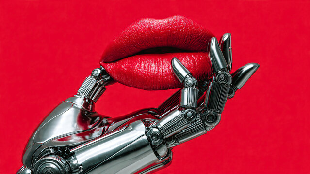 Main de robot tenant une bouche