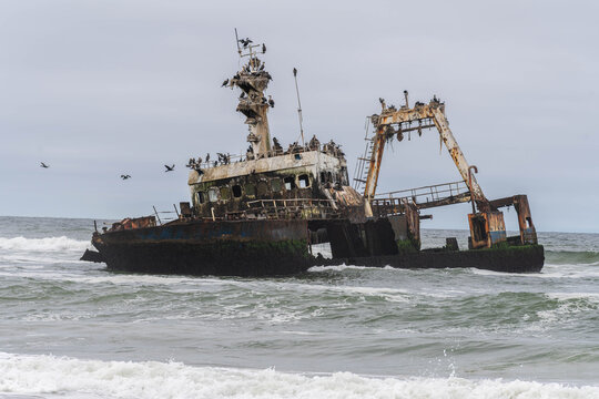 The rusted Zeila shipwreck rests along the remote Atlantic coastline of Namibia&rsquo;s Skeleton Coast. Once a fishing vessel, the abandoned ship now stands as a powerful symbol of the ocean&rsquo;s strength.