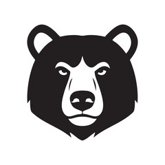 Fierce Bear Head Mascot, bold black and white vector logo for sports teams, wildlife, or wilderness themes. © MSTSUMAIYA