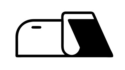 Illustration of a mobile phone with a dark cover partially obscuring the screen area viewable area on transparent background silhouette © sajida