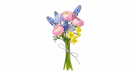 Small Spring Flower Bouquet Isolated Object