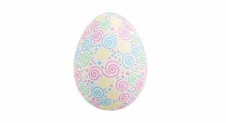 Decorated Easter Egg Isolated on Clean Background