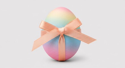 Easter Egg with Ribbon Isolated for Holiday Design