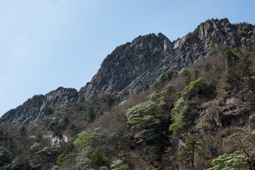 Obraz premium Climbing Mt. Ishizuchi, Ehime, Japan