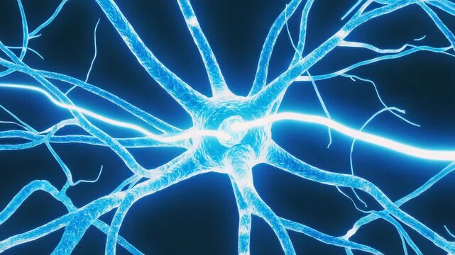 Neuron Firing Electrical Impulse Synapse Neural Network Communication Stock Footage
