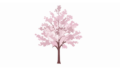 Obraz premium Blooming Sakura Cherry Blossom Tree Full Canopy Spring Floral Nature Vector Illustration
