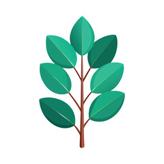 Fototapeta premium vector illustration of a green leafy branch