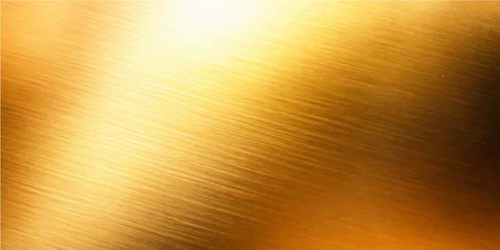 Brushed gold metal background featuring a shiny metallic texture with a polished steel plate pattern and a textured aluminum surface for a sleek golden backdrop design