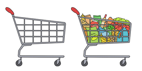 Shopping cart isolated graphic color sketch illustration vector © aluna1