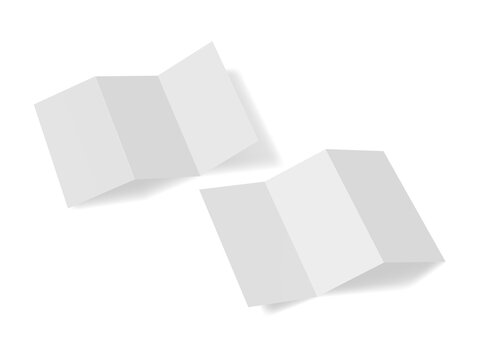 blank white z fold brochure mock up